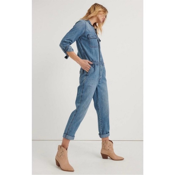 Lucky Brand Pants - Lucky Brand Denim Utility Cargo Boiler Suit Jean Pants Jumpsuit Large Workwear